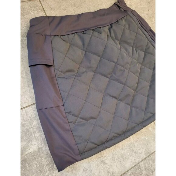 Jack Smith Gray Quilted Stretch Mini Skirt Zip Pockets Sz M Gorpcore Athletic - Picture 2 of 6